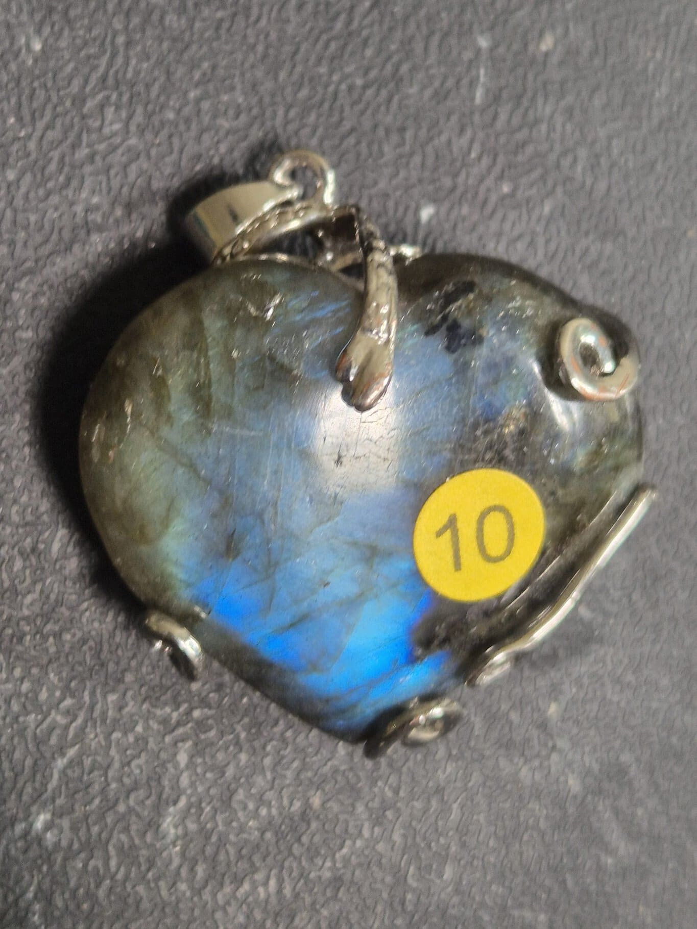 Labradorite coeur griffe métal